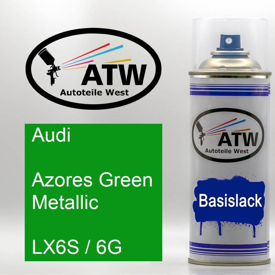 Audi, Azores Green Metallic, LX6S / 6G: 400ml Sprühdose, von ATW Autoteile West.